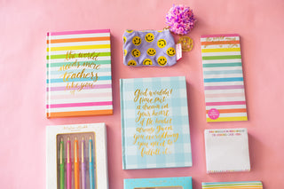 God-Sized Dreams Notebook - Blue Gingham