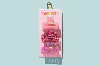 Claw Hair Clip Trio - Pink Confetti
