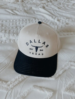 Dallas Texas - Navy & Cream Embroidered Hat
