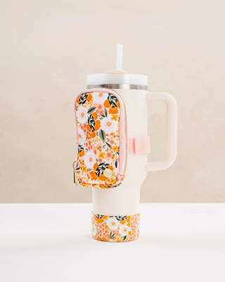 Sweet Meadow - Pink & Orange Floral Tumbler Fanny Pack