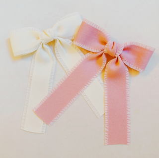 Lovely Ruffle Edge Bow Hair Clip Duo