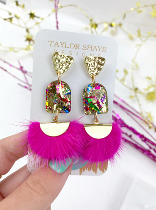Confetti Tassel Drops - Fuschia