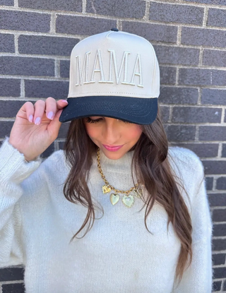 Mama Monochromatic 3D Embroidered Hat