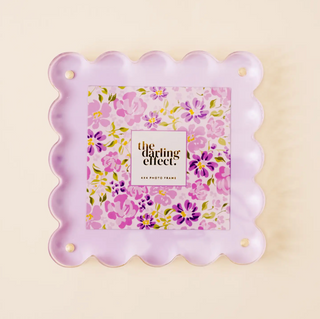 Square Scalloped Acrylic Frame - Lavender Fields