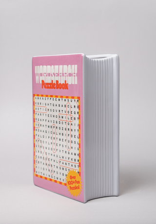 Crossword Puzzle Book Vase - Pink & Orange