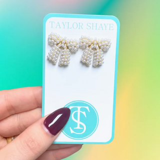 Caroline: Pearl Bow Studs