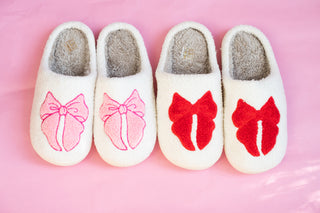 Hello Darling Fuzzy Bow Slippers