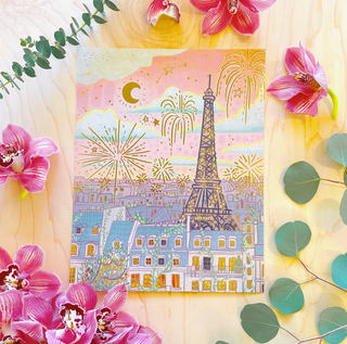Eiffel Tower Gold Foil Art Print - 11x14