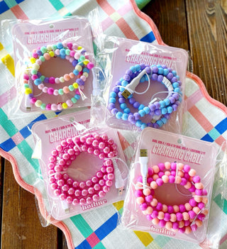 Beaded Charging Cable - USB Lightning- Various Colors