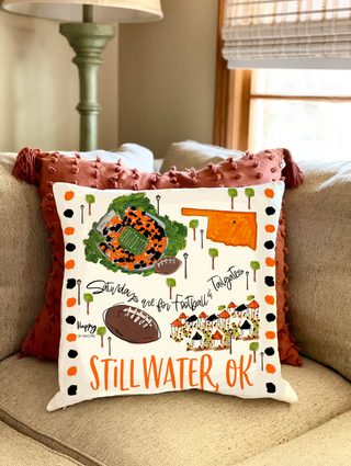 Saturdays in Stillwater Pillow - 18x18"