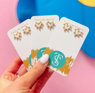 Sophia: Opal & Gold Heart Studs