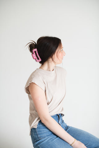 Pink Confetti Large Claw Clip