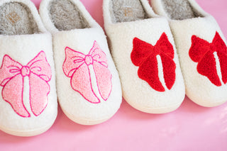Hello Darling Fuzzy Bow Slippers