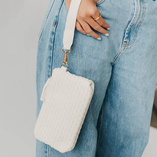 Emma Woven Clutch Wristlet: Checkered Coffee
