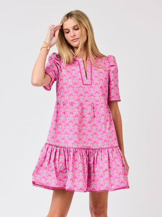Adelyn Dress | Deco Lilies Fuchsia: XS