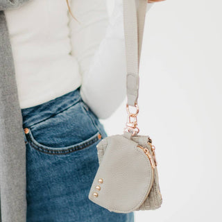 Wonderlust Woven Dual Pouch Wristlet: Black Checkered