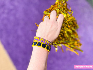 Enamel Stretch Bracelets - Team Spirit -3 Pc Set-Asst Colors: Crimson + Cream