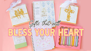 Gifts that will Bless Your Heart — Southern Quirks faith-inspired journals, devotional planners, gold cross notebooks, and pastel gel pens, perfect Christian gifts for women.  OKC Gift shop.  Edmond gift shop.
