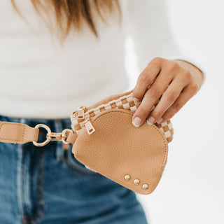 Wonderlust Woven Dual Pouch Wristlet: Black Checkered