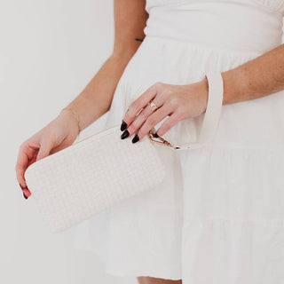 Emma Woven Clutch Wristlet: Brown