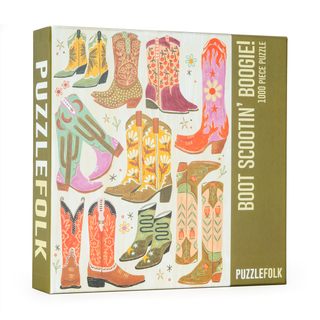 Boot Scootin' Boogie! 1000 Piece Western Cowboy Boot Puzzle