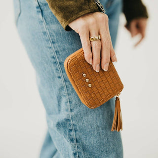Wynona Woven Wallet: Checkered Black