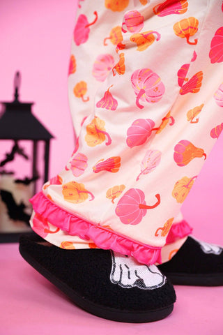 Blushing Pumpkins Ruffle Pajama Set: Multi / Small