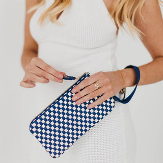 Emma Woven Clutch Wristlet: Cream
