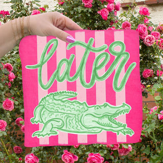 Preppy Later Gator DTF Heat Transfer: Adult / Blue