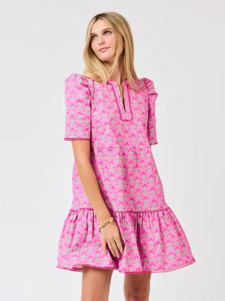 Adelyn Dress | Deco Lilies Fuchsia: XS